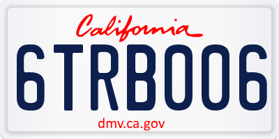 CA license plate 6TRB006