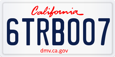 CA license plate 6TRB007