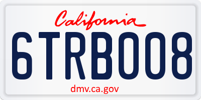 CA license plate 6TRB008