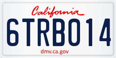 CA license plate 6TRB014