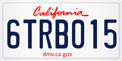 CA license plate 6TRB015