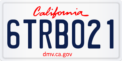 CA license plate 6TRB021