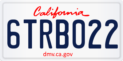 CA license plate 6TRB022