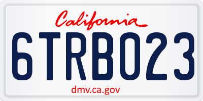 CA license plate 6TRB023