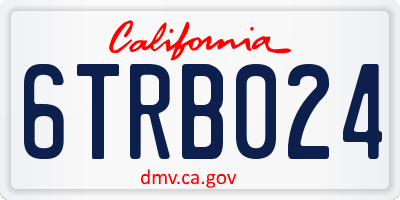 CA license plate 6TRB024