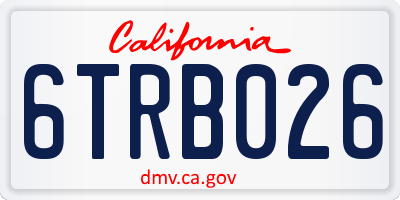 CA license plate 6TRB026