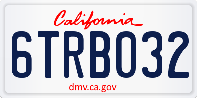 CA license plate 6TRB032