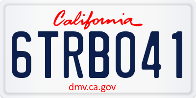 CA license plate 6TRB041