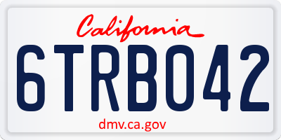 CA license plate 6TRB042
