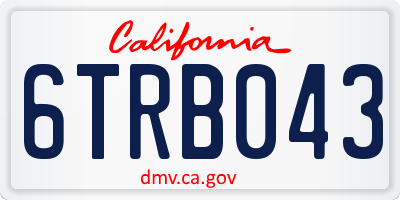 CA license plate 6TRB043
