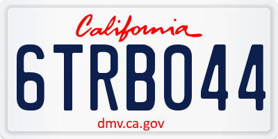 CA license plate 6TRB044