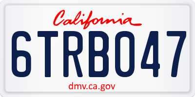 CA license plate 6TRB047