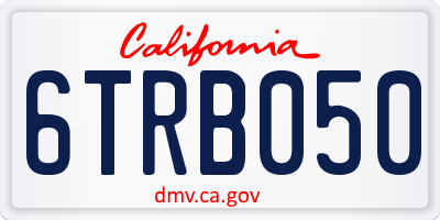 CA license plate 6TRB050