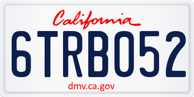 CA license plate 6TRB052