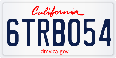 CA license plate 6TRB054