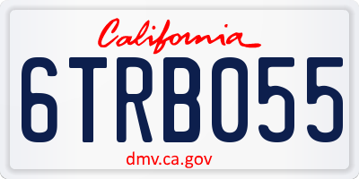 CA license plate 6TRB055