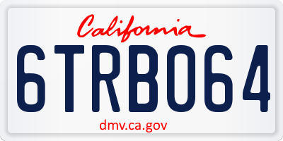 CA license plate 6TRB064