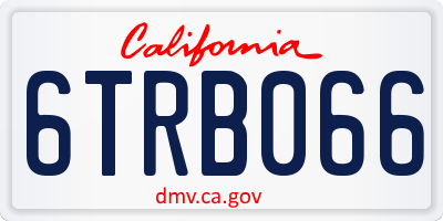 CA license plate 6TRB066