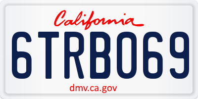 CA license plate 6TRB069