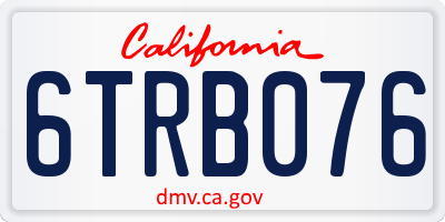 CA license plate 6TRB076