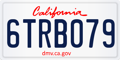 CA license plate 6TRB079