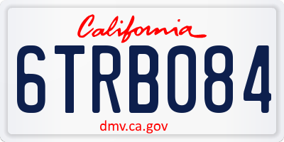 CA license plate 6TRB084