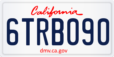 CA license plate 6TRB090