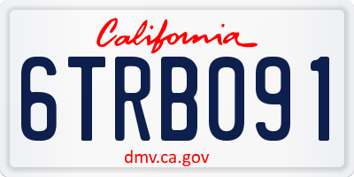 CA license plate 6TRB091