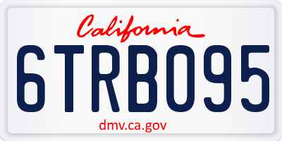 CA license plate 6TRB095