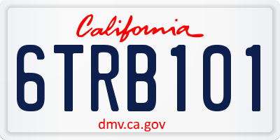 CA license plate 6TRB101