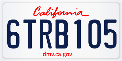 CA license plate 6TRB105