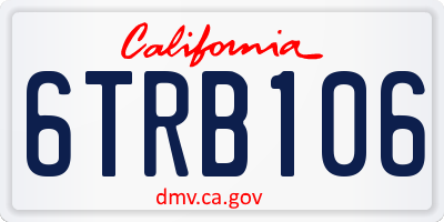 CA license plate 6TRB106