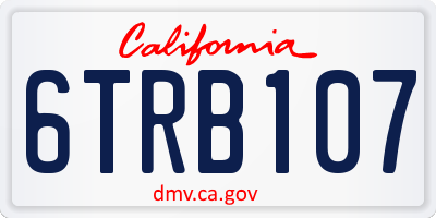 CA license plate 6TRB107