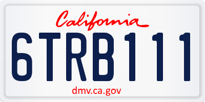 CA license plate 6TRB111