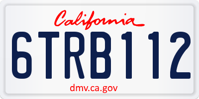 CA license plate 6TRB112