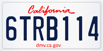 CA license plate 6TRB114