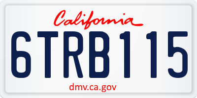 CA license plate 6TRB115