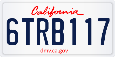 CA license plate 6TRB117