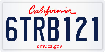 CA license plate 6TRB121