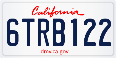 CA license plate 6TRB122