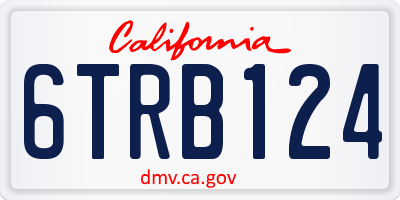 CA license plate 6TRB124