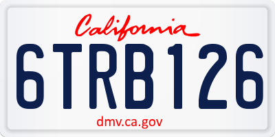 CA license plate 6TRB126