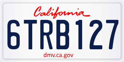 CA license plate 6TRB127