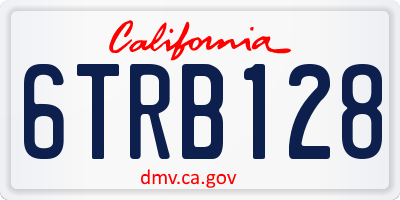 CA license plate 6TRB128