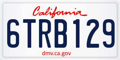 CA license plate 6TRB129