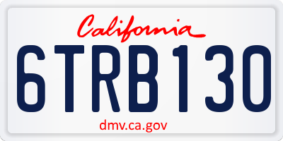 CA license plate 6TRB130