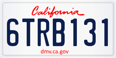 CA license plate 6TRB131