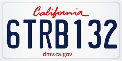 CA license plate 6TRB132