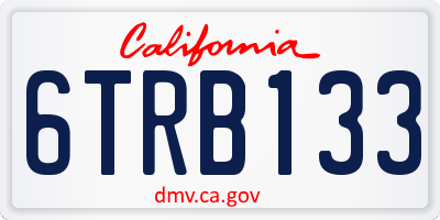 CA license plate 6TRB133