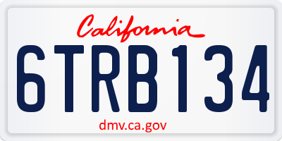 CA license plate 6TRB134